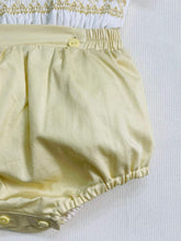 Load image into Gallery viewer, &quot;BARRY&quot; COFFEE &amp; CREAM Cotton/Satin Hand-Smocked Romper SALE SALE SALE
