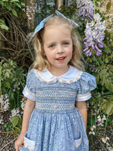 Load image into Gallery viewer, &quot;BARBARA&quot; Silver Grey Hand-Smocked Dress &amp; Hair Accessories REDUCED
