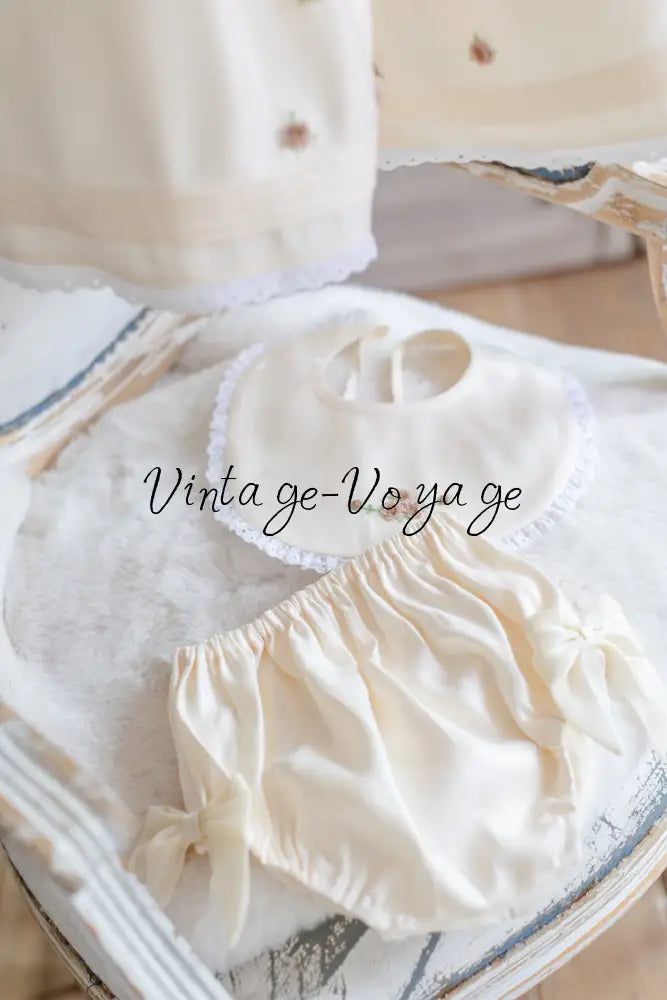 NEW🤩FIONA👼CHAMPAGNE HAND-EMBROIDERED🧵🪡BABY DRESS,BIB,BLOOMERS,HEADBAND SET Baby & Toddler Dresses
