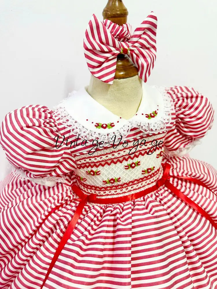 PRE-ORDER & GET IT NEXT WEEK! NEW🤩CANDY👑RED HAND-SMOCKED🧵🪡DRESS PANTIES & HAIR ACCESSORIES🎀 Baby & Toddler Dresses