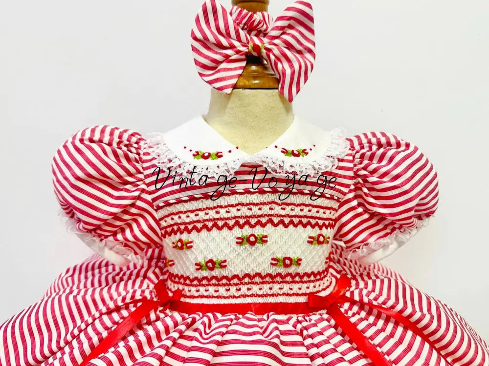 PRE-ORDER & GET IT NEXT WEEK! NEW🤩CANDY👑RED HAND-SMOCKED🧵🪡DRESS PANTIES & HAIR ACCESSORIES🎀 Baby & Toddler Dresses
