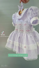 Load and play video in Gallery viewer, &quot;TINKERBELL&quot; Pink Hand-Smocked Dress &amp; Hair Accessories TWO LEFT
