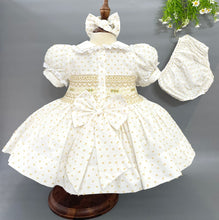 Load image into Gallery viewer, NEW SEASON! &quot;DOLLY&quot; Hand-Smocked Dress, Panties &amp; Hair Accessories
