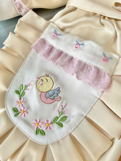 MATILDA CORAL NIGHTDRESS, DRESSING GOWN AND HAIR BOWS OR HEADBAND🎀🎀