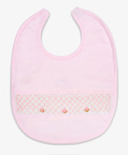 Load image into Gallery viewer, NEW &quot;ROSEBUD&quot; Pink Smocked Babygrow &amp; Bib Set SALE SALE SALE
