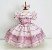 Load image into Gallery viewer, NEW SEASON &quot;JUSTINE&quot;  Organza Handsmocked Dress &amp; Hair Accessories

