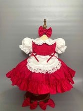 Load image into Gallery viewer, NEW &quot;TERESA&quot; RED SPANISH Dress, Bows &amp; Apron
