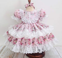 Load image into Gallery viewer, SPANSH COTTON &quot;MARIPOSA&quot; FLORA Lace Dress &amp; Hair Bows SALE SALE SALE - Baby &amp; Toddler Dresses by Vintage Voyage UK - baby, babyboutique, babyboy, babyclothes, babyclothing, babydress, babygirl, babygrow, babypyjama, babysmock, bib, bloomers, blouse, blue, blush, bonnet, bow, boy, britain, bunny, bustersuit, cardigan, cheaphandsmocked, chiffon, children, childrenclothes, childrensboutique, childrenswear, christening, Christmas, clickandcollect, clothing, clothingset, coat, collar, cotton, cream, crochetdoll

