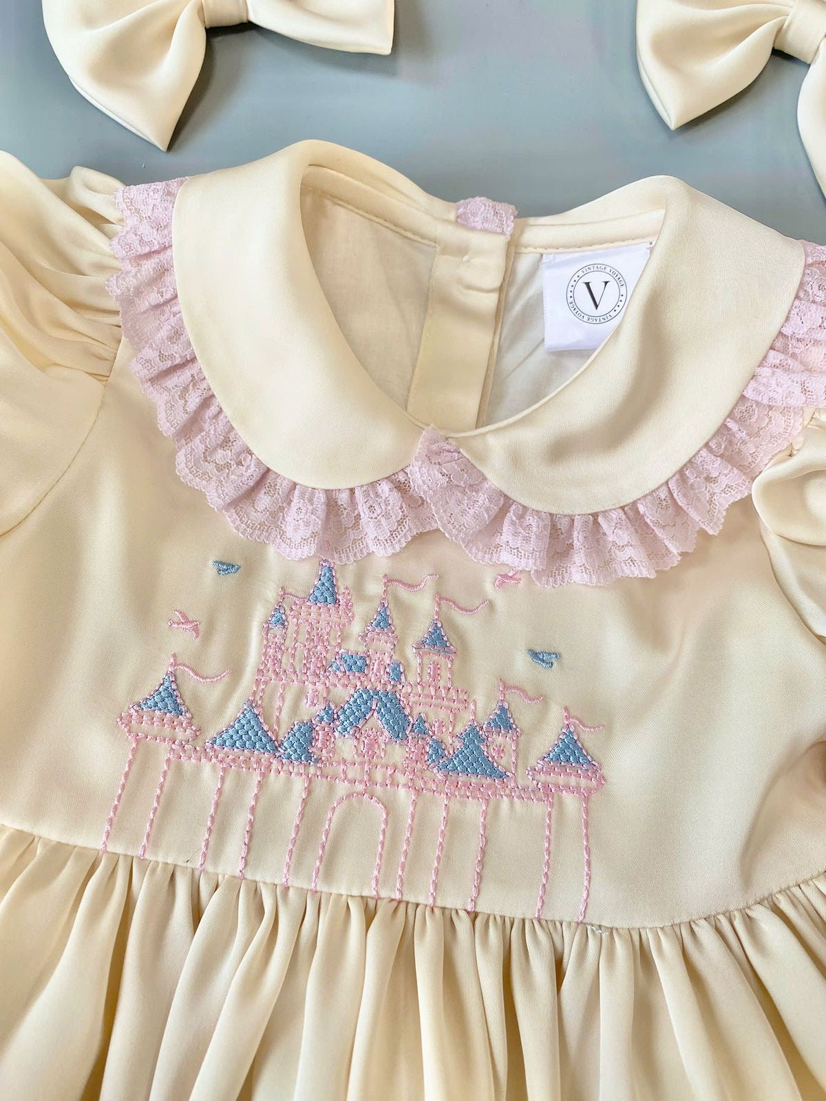 MATILDA CORAL NIGHTDRESS, DRESSING GOWN AND HAIR BOWS OR HEADBAND🎀🎀