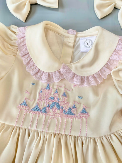 MATILDA CORAL NIGHTDRESS, DRESSING GOWN AND HAIR BOWS OR HEADBAND🎀🎀