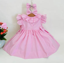 Load image into Gallery viewer, NEW SEASON &quot;ANEMONE&quot; Pink Hand-Smocked Dress &amp; Hair Accessories
