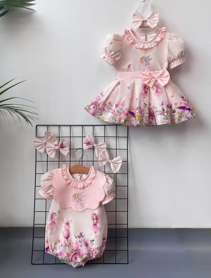 PRE-ORDER❣️NEW🤩FLOWER FAIRIES🧚🧚🏻‍♀️CUSTOM PRINT COTTON SKIRT SET🎀🎀