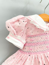 Load image into Gallery viewer, &quot;BARBARA&quot; PINK Hand-Smocked Dress &amp; Hair Accessories REDUCED TO CLEAR
