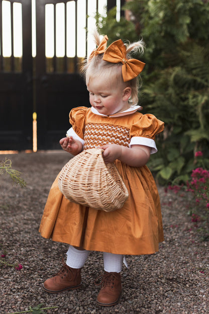 PARIS DARK AMBER Hand-Smocked Dress & Hair Accessories🎀🎀 SALE