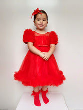 Load image into Gallery viewer, RED &quot;STELLA&quot; Tulle Special Occasion Dress &amp; Headband Set SALE SALE SALE
