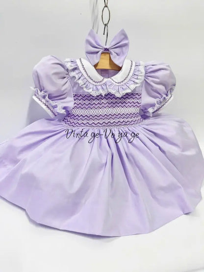 PRE-ORDER & GET IT NEXT WEEK! NEW! ANNALISE LILAC HAND-SMOCKED DRESS & HAIR ACCESSORIES Baby & Toddler Dresses