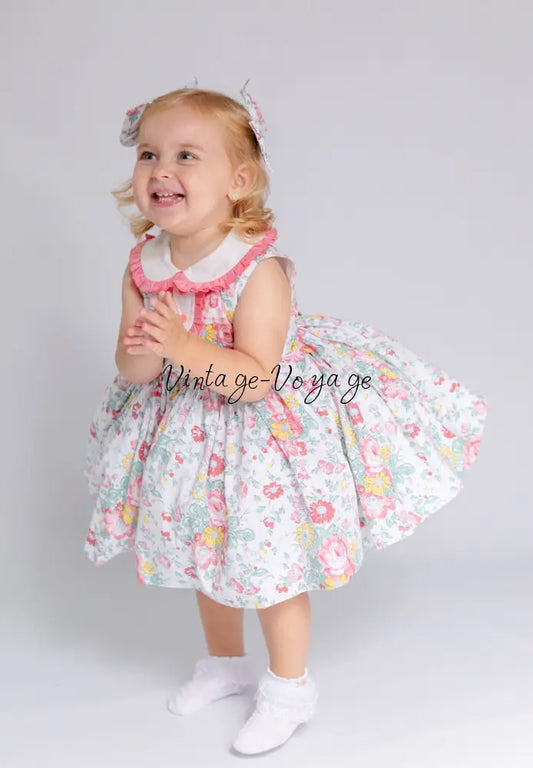 COLETTE CLASSIC COTTON ROSES 🍁🌺PRINTED DRESS & BOWS🎀 Baby & Toddler Dresses