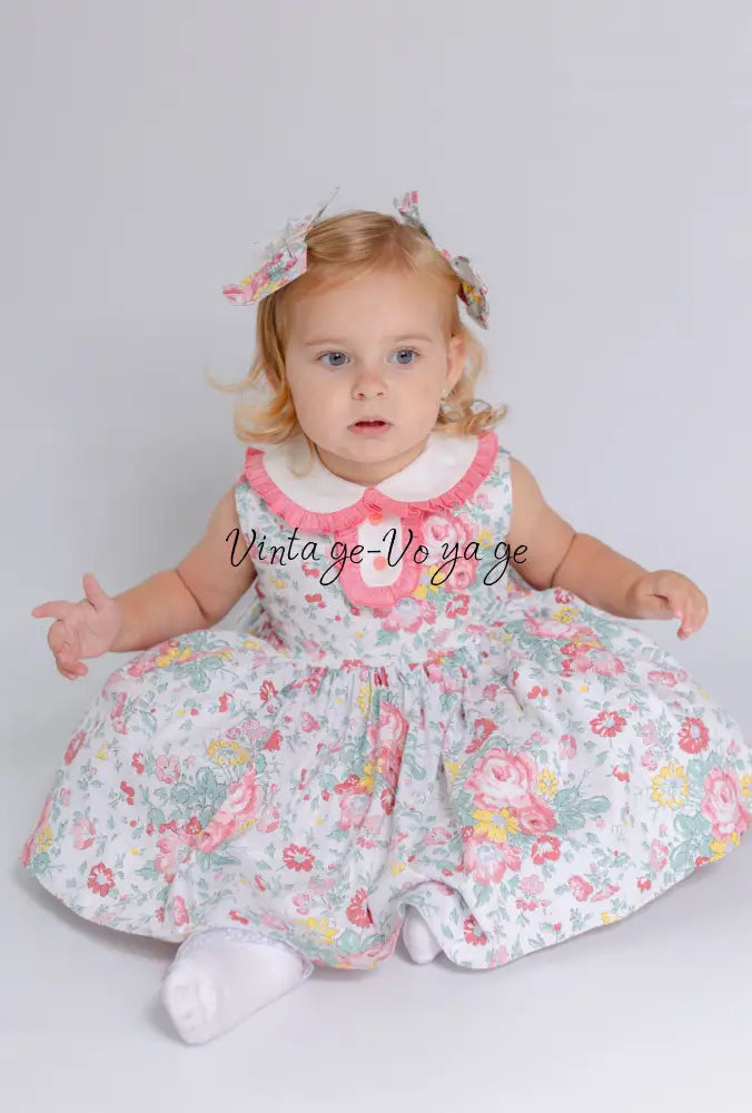 COLETTE CLASSIC COTTON ROSES 🍁🌺PRINTED DRESS & BOWS🎀 Baby & Toddler Dresses