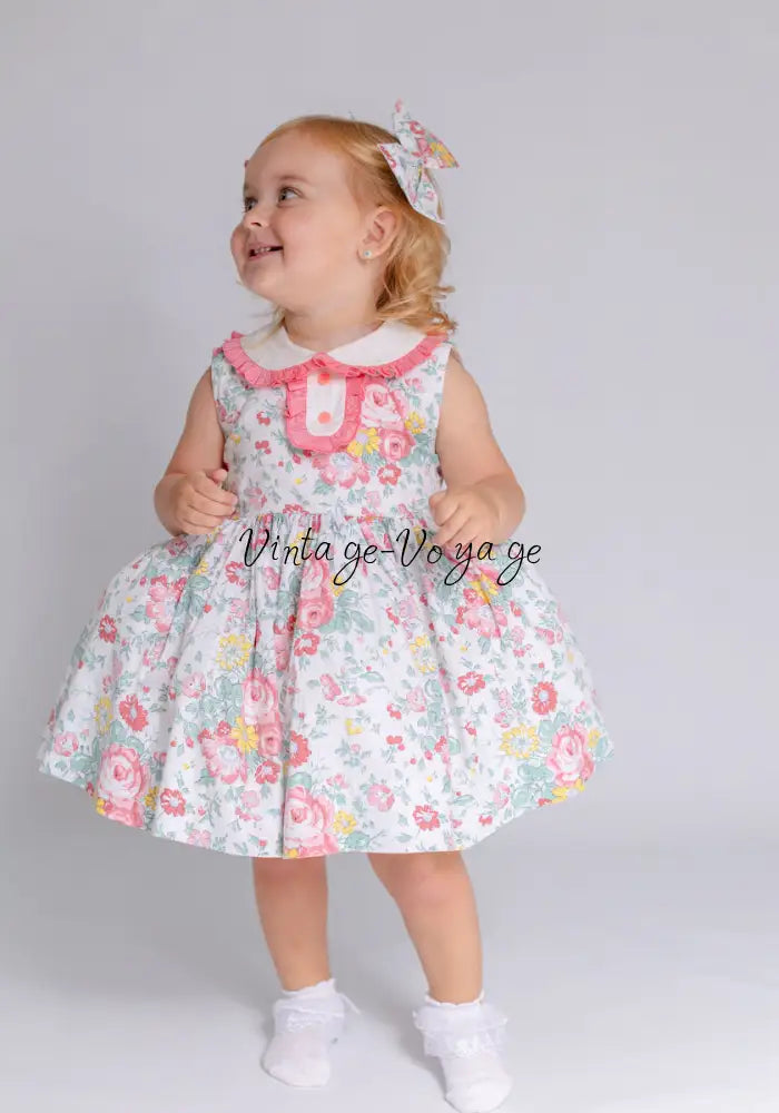 COLETTE CLASSIC COTTON ROSES 🍁🌺PRINTED DRESS & BOWS🎀 Baby & Toddler Dresses