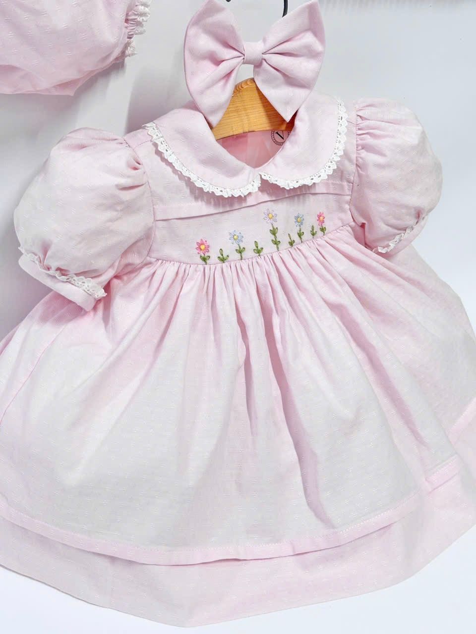 PRE ORDER&GET NEXT WEEK!NEW!BLOSSOM PINK HAND EMBROIDERED DRESS,KNICKERS,BIB & HEADBAND OUTFIT Baby & Toddler Outfits