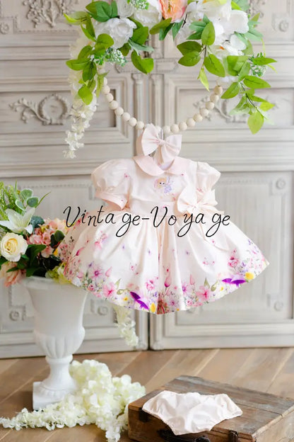 FLOWER FAIRIES🌷☀️CLASSIC COTTON FAIRIES CUSTOM PRINT🧚DRESS KNICKERS & BOWS🎀 Baby & Toddler Dresses