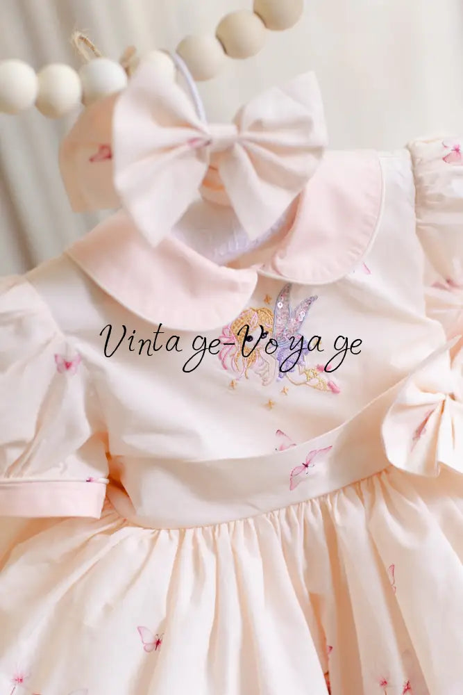 FLOWER FAIRIES🌷☀️CLASSIC COTTON FAIRIES CUSTOM PRINT🧚DRESS KNICKERS & BOWS🎀 Baby & Toddler Dresses