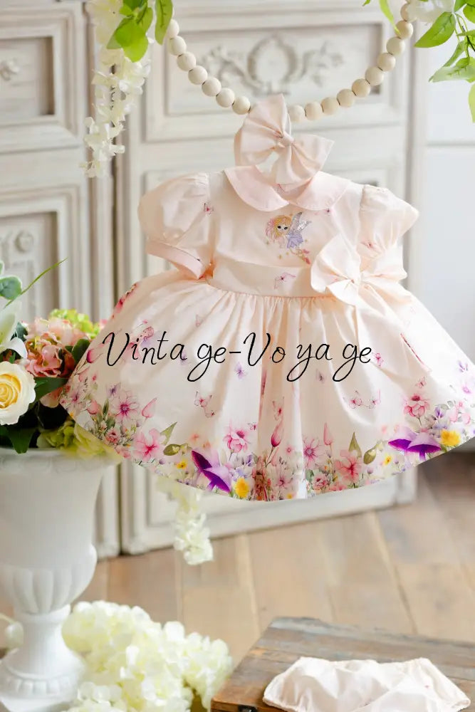 FLOWER FAIRIES🌷☀️CLASSIC COTTON FAIRIES CUSTOM PRINT🧚DRESS KNICKERS & BOWS🎀 Baby & Toddler Dresses