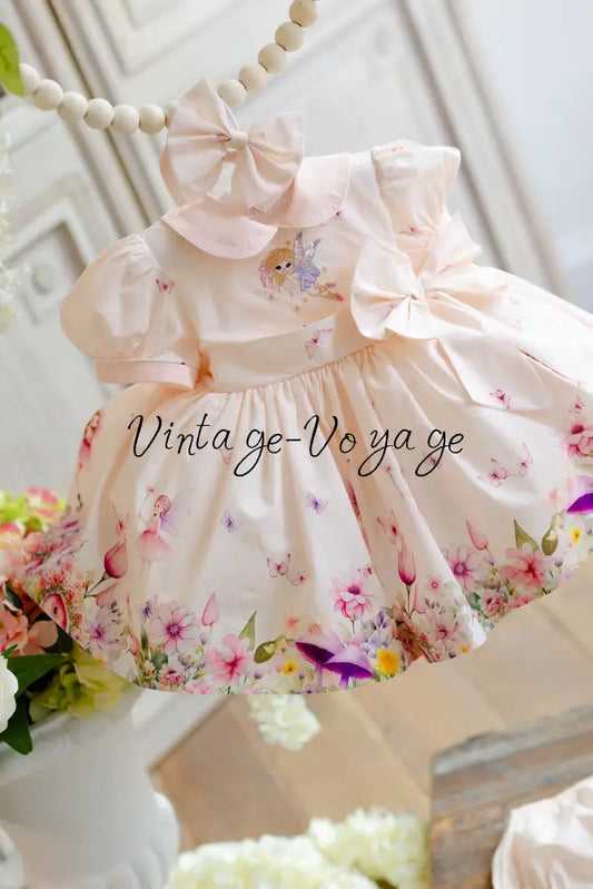 FLOWER FAIRIES🌷☀️CLASSIC COTTON FAIRIES CUSTOM PRINT🧚DRESS KNICKERS & BOWS🎀 Baby & Toddler Dresses