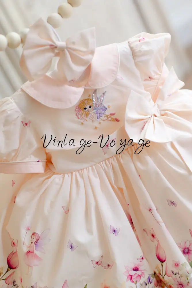 FLOWER FAIRIES🌷☀️CLASSIC COTTON FAIRIES CUSTOM PRINT🧚DRESS KNICKERS & BOWS🎀 Baby & Toddler Dresses