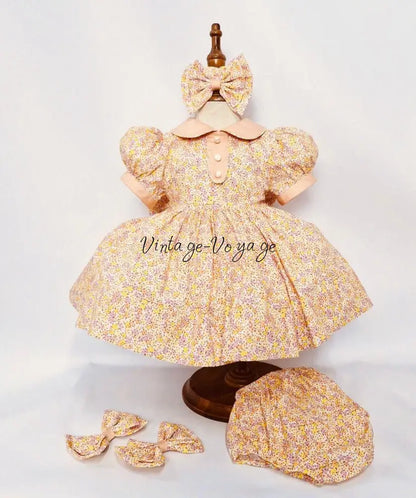 PRE-ORDER&GET NEXT WEEK! NEW! GEORGINA CLASSIC COTTON FLORAL PRINTED DRESS KNICKERS & BOWS 3M Baby & Toddler Dresses