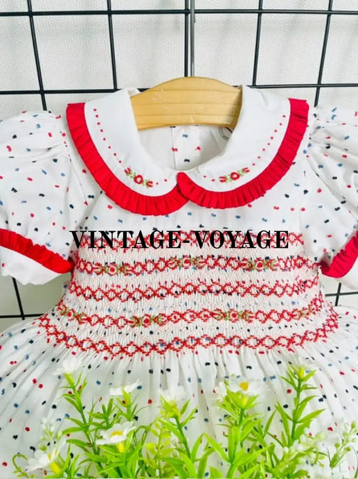 Pre-Order Now & Get It Next Week‼️ Amy🧑‍🎄Swiss Dot Hand-Smocked Dress Hair
