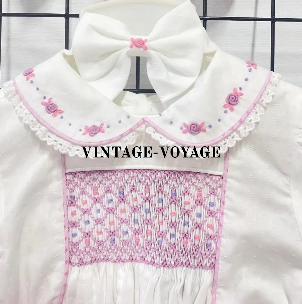 PRE-ORDER&GET NEXT WEEK‼️NEW🤩AUGUSTA PINK🩷HAND-SMOCKED🧵🪡SKIRT SET AND HAIR BOWS OR HEADBAND 🎀🎀 Baby & Toddler Outfits