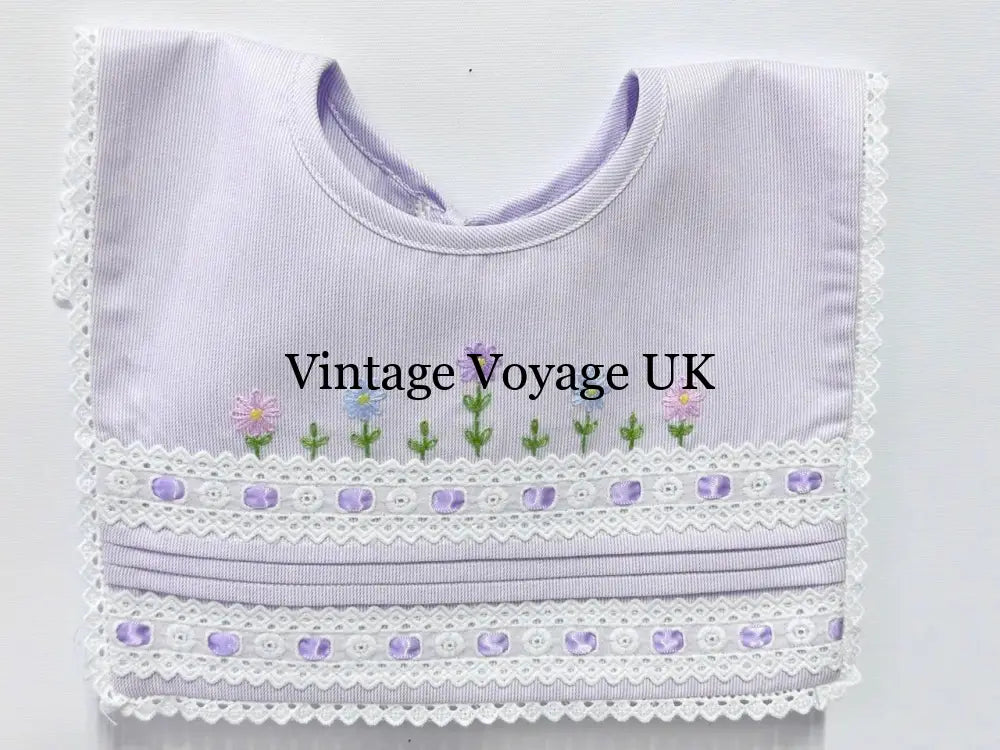 PRE ORDER&GET NEXT WEEK!NEW!BLOSSOM PALE LILAC HAND EMBROIDERED DRESS,KNICKERS,BIB & HEADBAND OUTFIT Baby & Toddler