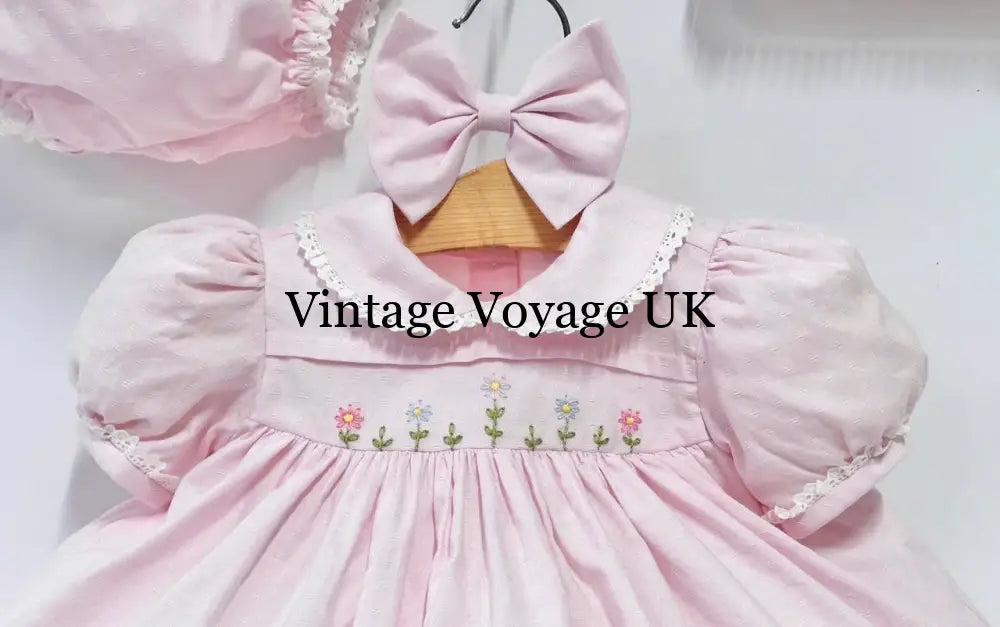 PRE ORDER&GET NEXT WEEK!NEW!BLOSSOM PINK HAND EMBROIDERED DRESS,KNICKERS,BIB & HEADBAND OUTFIT Baby & Toddler Outfits