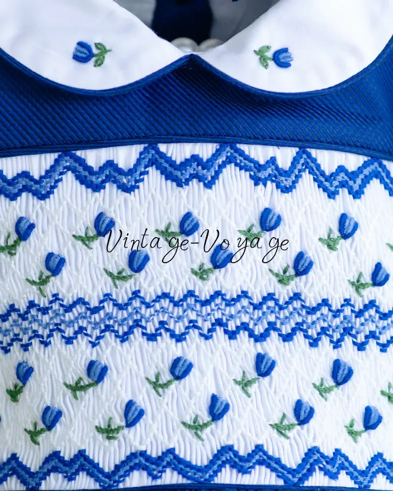 NEW💙! ’Bluebell’ Hand-Smocked🧵🪡👑Baby Dress Set - Royal Blue🎀🎀 - Baby & Toddler Dresses