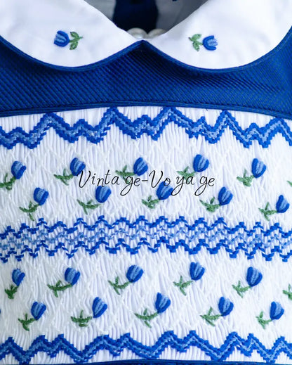 NEW💙! ’Bluebell’ Hand-Smocked🧵🪡👑Baby Dress Set - Royal Blue🎀🎀 - Baby & Toddler Dresses