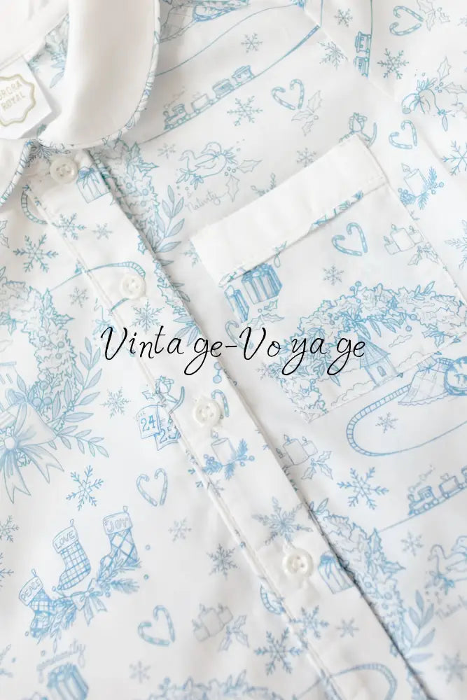 NEW🤩Boys Blue Custom Print❄️❄️Pyjamas & Dressing Gown Set😴 - pyjama set