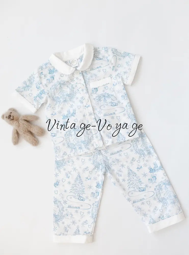 NEW🤩Boys Blue Custom Print❄️❄️Pyjamas & Dressing Gown Set😴 - pyjama set