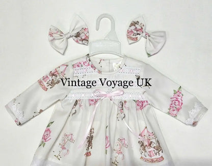 PRE-ORDER & GET NEXT WEEK! CAROUSEL PINK CUSTOM PRINTED PYJAMA SET pyjama set
