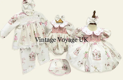 PRE-ORDER & GET NEXT WEEK! CAROUSEL PINK CUSTOM PRINTED PYJAMA SET pyjama set