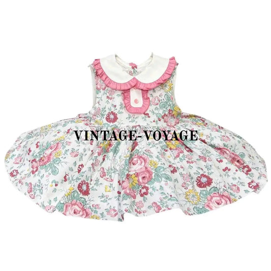 PRE-ORDER&GET NEXT WEEK‼️NEW🤩COLETTE CLASSIC COTTON ROSES 🍁🌻PRINTED DRESS KNICKERS & BOWS🎀 3 months Baby & Toddler