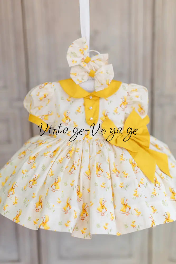 NEW🤩DAKOTA CLASSIC COTTON DUCK🐥CUSTOM PRINT🧚DRESS KNICKERS & BOWS🎀 Baby & Toddler Dresses