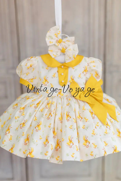 NEW🤩DAKOTA CLASSIC COTTON DUCK🐥CUSTOM PRINT🧚DRESS KNICKERS & BOWS🎀 Baby & Toddler Dresses
