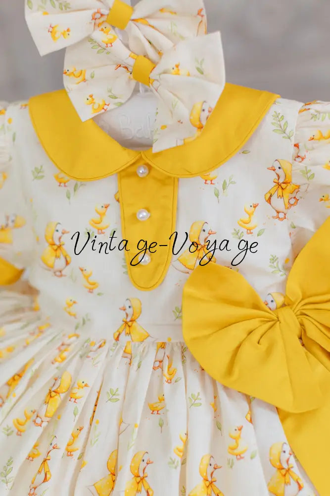 NEW🤩DAKOTA CLASSIC COTTON DUCK🐥CUSTOM PRINT🧚DRESS KNICKERS & BOWS🎀 Baby & Toddler Dresses
