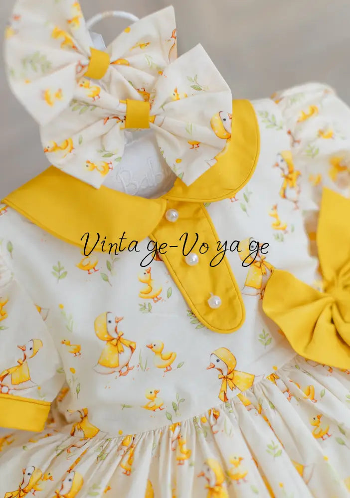 NEW🤩DAKOTA CLASSIC COTTON DUCK🐥CUSTOM PRINT🧚DRESS KNICKERS & BOWS🎀 Baby & Toddler Dresses
