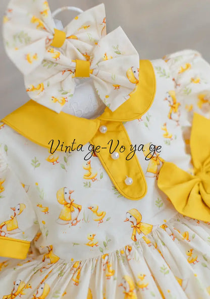 NEW🤩DAKOTA CLASSIC COTTON DUCK🐥CUSTOM PRINT🧚DRESS KNICKERS & BOWS🎀 Baby & Toddler Dresses