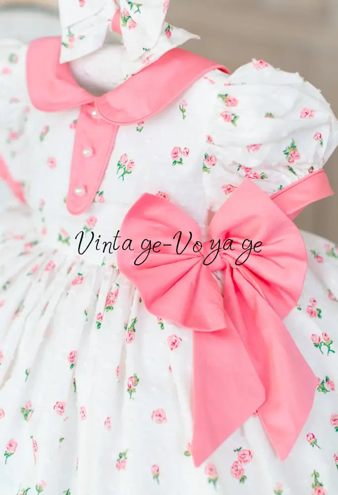 NEW☀️DAKOTA CLASSIC SWISS DOT COTTON FLORAL🌸🌺PRINTED DRESS KNICKERS & BOWS🎀 Baby & Toddler Dresses