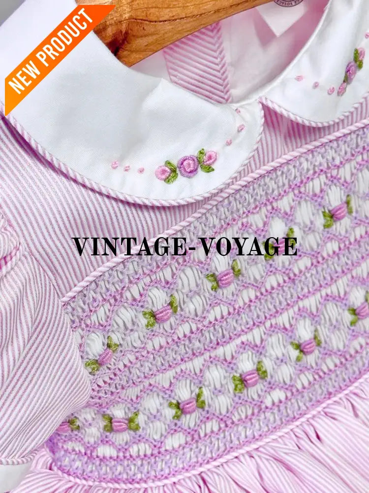 PRE ORDER&GET NEXT WEEK! NEW! EMMA PALE LILAC FRONT & BACK HAND SMOCKED DRESS,PANTIES & HAIR ACCESSORIES Baby & Toddler