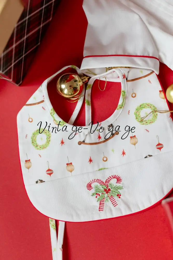 NEW🤩FESTIVE FUN🎄🤶BABY BOYS👑HAND-SMOCKED🧵🪡ROMPER/SUIT & BIB SET Baby & Toddler Outfits