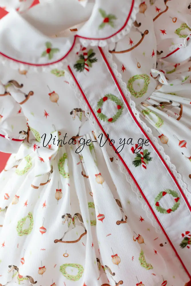 NEW🤩FESTIVE FUN🎄🤶HAND-EMBROIDERED🧵🪡DRESS PANTIES& BOWS OR HEADBAND 🎀 Baby & Toddler Dresses